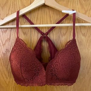 Aerie Lace Bralette in Burgundy